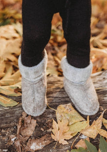  Cashmere & Wool Felted Booties | Grey Mele