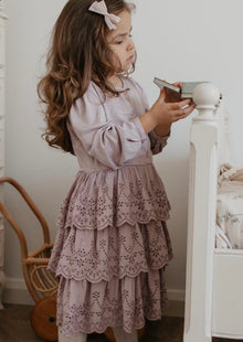  Amelia | Sateen Anglaise Dress | Lilac