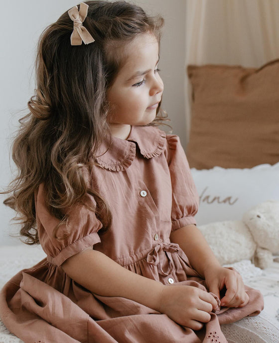 Aurora | Ruffle Collar Cotton Dress | Chocolat