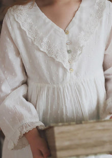 Harper | Swiss Dot Cotton Lace Dress | Vintage White