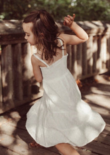  Nora | Swiss Dot Cotton Flowy Dress | Antique Ivory